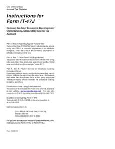 City of Columbus Income Tax Division Instructions for Form IT-47J Request for Joint Economic Development