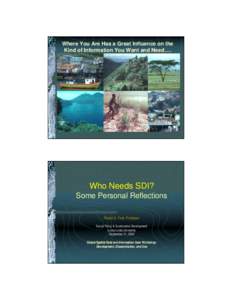 Where You Are Has a Great Influence on the Kind of Information You Want and Need…. Who Needs SDI? Some Personal Reflections Robert E. Ford, Professor