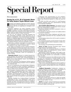(Vol. 38, No[removed]Special Report Risk Assessment
