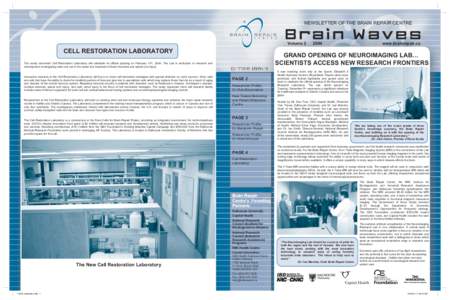 NEWSLETTER OF THE BRAIN REPAIR CENTRE  Volume 2 CELL RESTORATION LABORATORY