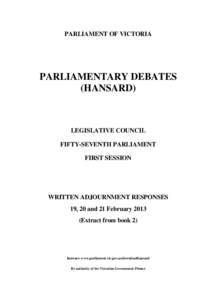 EXTRACTFROMBOOK  PARLIAMENT OF VICTORIA PARLIAMENTARY DEBATES (HANSARD)