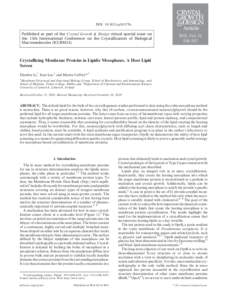 Crystallizing Membrane Proteins in Lipidic Mesophases. A Host Lipid Screen