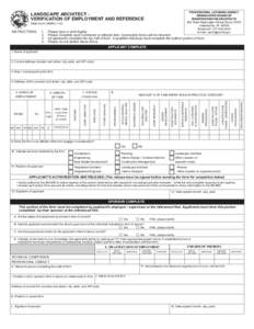 Reset Form PROFESSIONAL LICENSING AGENCY INDIANA STATE BOARD OF REGISTRATION FOR ARCHITECTS 402 West Washington Street, Room W072 Indianapolis, IN 46204