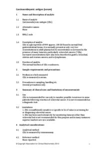 Carcinoembryonic antigen (serum)  1   