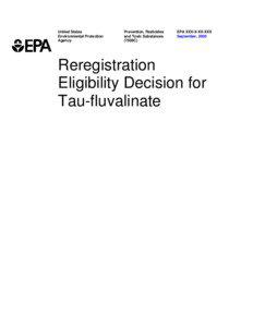 US EPA - Pesticides - Reregistration Eligibility Decision (RED) for Tau-fluvalinate