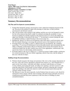 Final Report Square 2986 Large Tract Review Subcommittee Submitted to ANC4B Richard Layman, Committee Co-Chair Final Version: May 23, 2011 First draft: March 2011