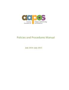 Policies and Procedures Manual  July[removed]July 2015 Page |2