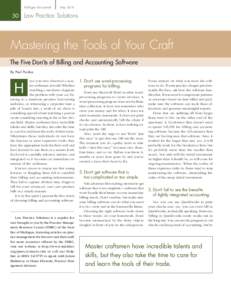 Mastering the Tools of Your Craft: The Five Don’ts of Billing and Accounting Software