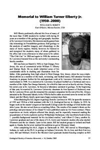 Memorial to William Turner Elberty Jr[removed]–2000) WILLIAM D. ROMEY East Orleans, Massachusetts, USA Bill Elberty profoundly affected the lives of many of the more than 15,000 students he worked with during 41