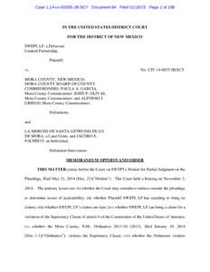 Case 1:14-cvJB-SCY Document 84 FiledPage 1 of 199  IN THE UNITED STATES DISTRICT COURT FOR THE DISTRICT OF NEW MEXICO SWEPI, LP, a Delaware Limited Partnership,