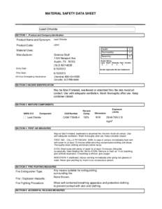 MATERIAL SAFETY DATA SHEET  Lead Chloride SECTION 1 . Product and Company Idenfication  Product Name and Synonym: