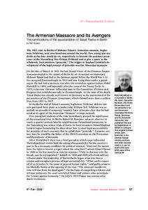 IP – Transatlantic Edition  The Armenian Massacre and Its Avengers