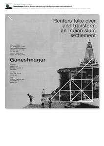 The John Turner Archive: Ganeshnagar, Poona. Renters take over and transform an Indian slum settlement. Building Community: a third world case book, Ed. Bertha Turner, Building Community Books, London, 1988 The John Tur