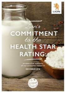 commitment Health Star Rating: an executive summary of our consumer research December 2014 