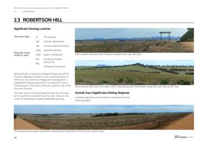 DPCD South West Victoria Landscape Assessment Study | Significant views 2.3 Robertson Hill  2.3	 Robertson Hill