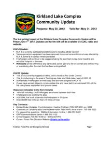 Kirkland Lake / CJKL-FM / Wildfire