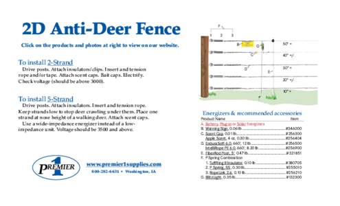 2D Anti-Deer Fence Click on the products and photos at right to view on our website. F 1