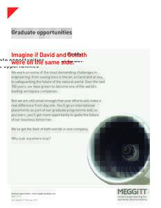 Graduate opportunities  Imagine if David and Goliath were on the same side. We work on some of the most demanding challenges in engineering: from saving lives in the air, on land and at sea,