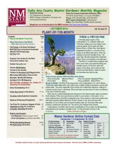 2 1 Doña Ana County Master Gardener Monthly Magazine • Doña Ana County • U.S. Department of Agriculture