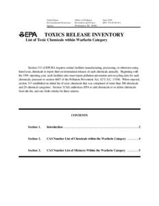 Toxics Release Inventory List of Toxic Chemicals within Warfarin Category