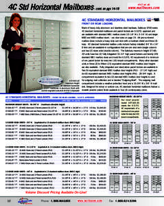 4C Std Horizontal Mailboxes  - cont. on pgs[removed]4C STANDARD HORIZONTAL MAILBOXES FRONT OR REAR LOADING