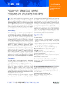 PROJECT PROFILE  Assessment of tobacco control measures and smuggling in Panama  T