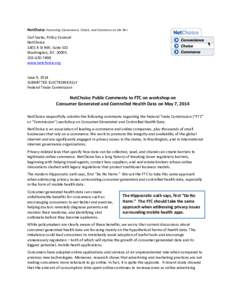 NetChoice	
  Promoting	
  Convenience,	
  Choice,	
  and	
  Commerce	
  on	
  the	
  Net	
   Carl	
  Szabo,	
  Policy	
  Counsel	
   NetChoice	
   1401	
  K	
  St	
  NW,	
  Suite	
  502	
   Washington