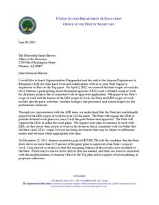 Arizona: Scope of Work Decision Letter for Race to the Top -- June 20, 2012 (PDF)