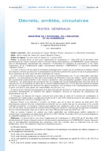 Journal officiel de la République française - N° 297 du 24 décembre 2014