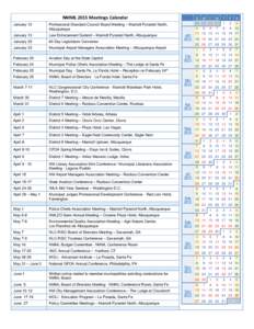 NMML 2015 Meetings Calendar January 12 Professional Standard Council Board Meeting – Marriott Pyramid North, Albuquerque