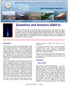 LNG Information Paper No. 7  Questions and Answers (Q&A’s) G I I