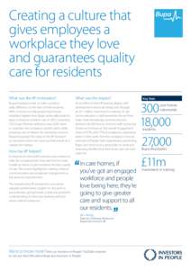 Creating a culture that gives employees a workplace they love and guarantees quality care for residents What was the IIP motivation?