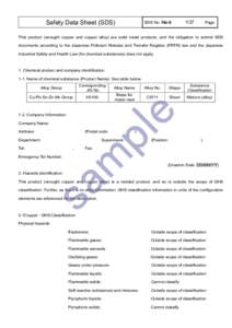 Safety Data Sheet (SDS)  SDS No. file