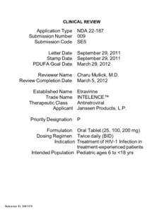 22187 Etravirine Clinical PREA