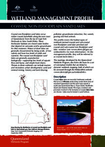 Sedimentology / Wetland / Fraser Island / Lake / Cliff-top dune / Swan Coastal Plain / Physical geography / Coastal geography / Dune
