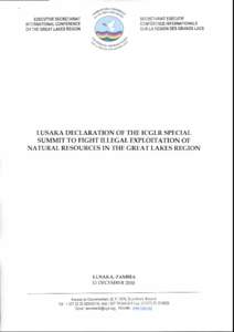 SECRÉTARIAT EXÉCUTIF CONFÉRENCE INTERNATIONALE SUR LA RÉGION DES GRANDS LACS EXECUTIVE SECRETARIAT INTERNATIONAL CONFERENCE