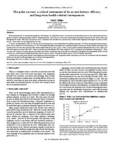 N.Z. Miller/Medical Veritas[removed]–[removed]The polio vaccine: a critical assessment of its arcane history, efficacy, and long-term health-related consequences