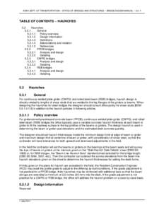 IOWA DEPT. OF TRANSPORTATION ~ OFFICE OF BRIDGES AND STRUCTURES ~ BRIDGE DESIGN MANUAL ~ 5.3: 1  TABLE OF CONTENTS ~ HAUNCHES 5.3 Haunches 5.3.1