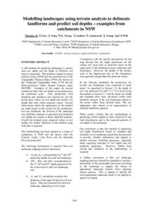 Modelling landscapes using terrain analysis to delineate landforms and predict soil depths � examples from catchments in NSW