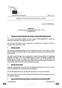 2009 – 2014  EUROPEAN PARLIAMENT Delegation to the EU-Chile Joint Parliamentary Committee  D-CL_PV(2009)0916_01
