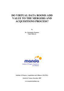 Microsoft Word - kummer-sliskovic_do virtual data rooms add value to the mergers and acquisitions process _final 080123_