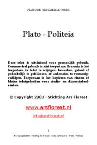 PLATOON VERZAMELD WERK  Plato - Politeia