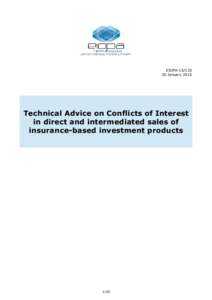 EIOPA-15-135_Technical Davice  Impact Assessment_conflicts_of_interest_version for COM  2