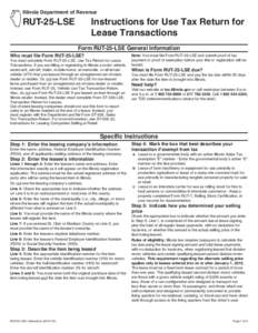 RUT-25-LSE, Instructions for Use Tax Return for Lease Transactions