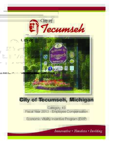 City of Tecumseh, Michigan Category #3 Fiscal Year[removed]Employee Compensation Economic Vitality Incentive Program (EVIP)  Innovative • Timeless • Inviting