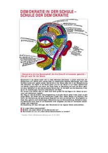 DEMOKRATIE IN DER SCHULE – SCHULE DER DEMOKRATIE »Demokratie ist eine Gemeinschaft, die ihre Zukunft miteinander gestaltet.«* Das gilt auch für die Schule. Demokratie in der Schule macht sich in vielen Bereichen bem