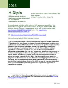 H-Diplo Article Review No. 440-Response