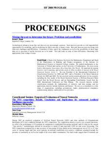 Time / Futurology / Data analysis / Forecasting / Time series analysis / Macroeconomics / Volatility / Macroeconomic model / J. Scott Armstrong / Prediction / Statistical forecasting / Statistics