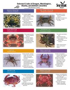 Selected Crabs of Oregon, Washington, Alaska, and British Columbia