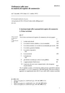 Ordinanza sulle tasse in materia di registro di commercio1[removed]del 3 dicembre[removed]Stato il 21 ottobre 1997)